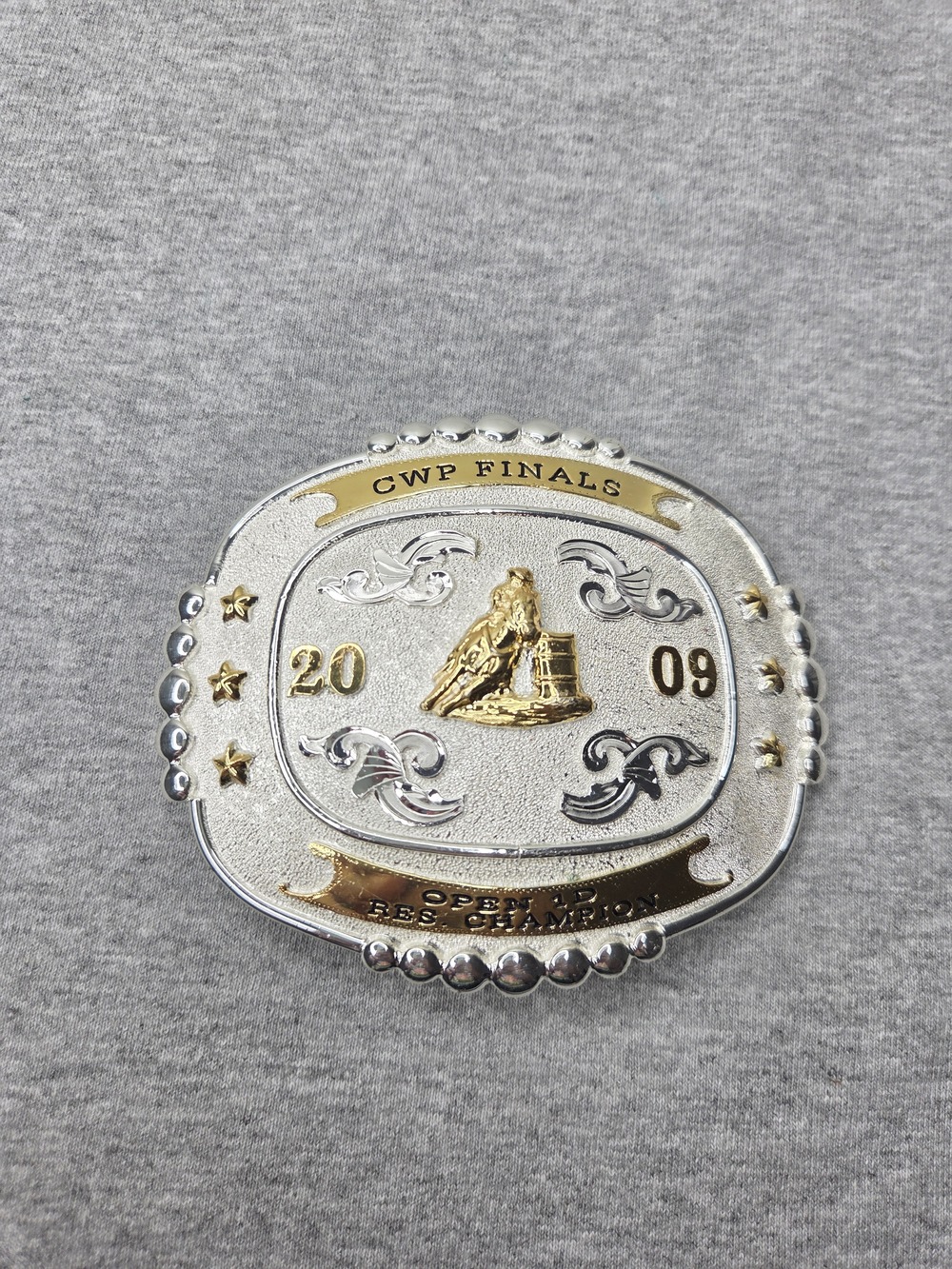 Lone Star 2009 CWP Finals Open 1D Reserve Champion Barrel Racer Trophy Buckle
